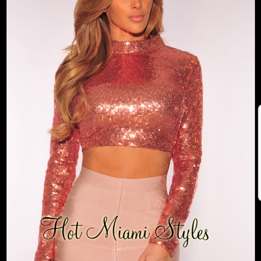 Sequin crop top